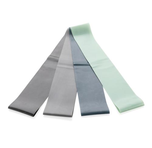 Promotional Logo 4pc Elastic Fitness Bands In Pouch