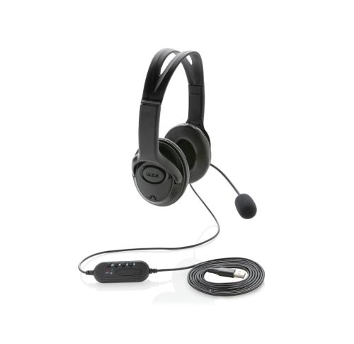 Over ear wired work headset