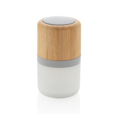 Branded Bamboo Colour Changing 3W Portable Speakers Light