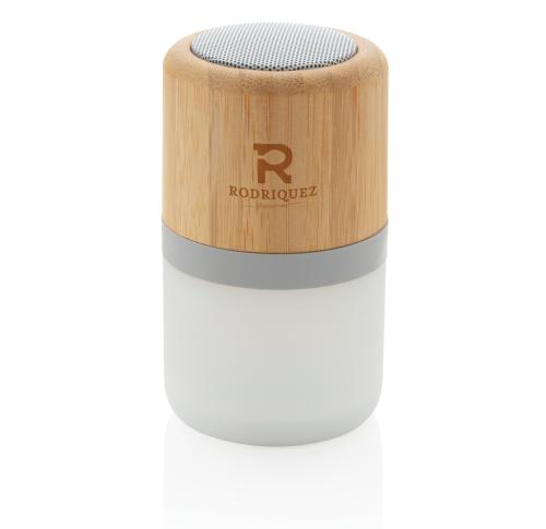 Branded Bamboo Colour Changing 3W Portable Speakers Light