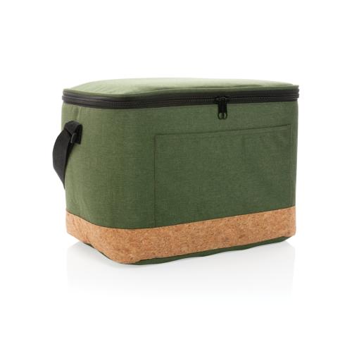 Branded Two Tone Cooler Bags With Cork Detail Impact AWARE™ XL RPET Green