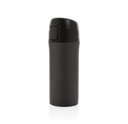 Branded Thermal Metallic Easy Lock Vacuum Mugs - Black