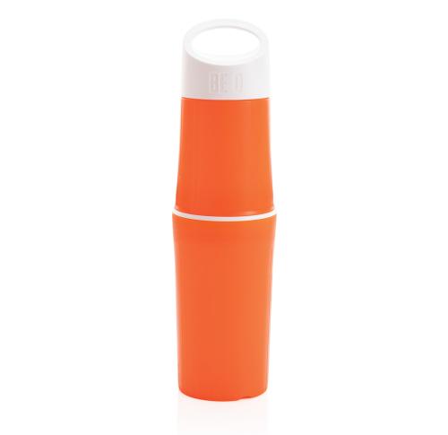 Eco Branded BE O Bottle, Water Bottles, 500ml Made In EU Orange Plastic Free