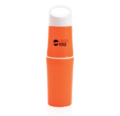 Eco Branded BE O Bottle, Water Bottles, 500ml Made In EU Orange Plastic Free