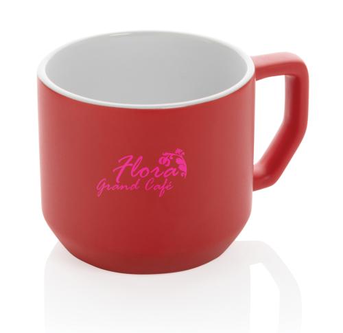 Custom Logo Ceramic Modern Mugs 350ml - Red