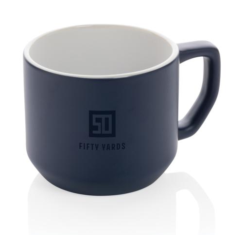 Works Ceramic Modern Mugs 350ml  - Navy Blue Dishwasher Safe