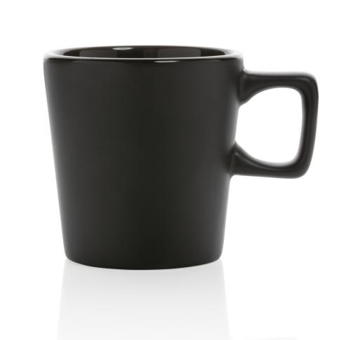 Branded Ceramic Modern Coffee Mugs - Black Dishwasher Safe
