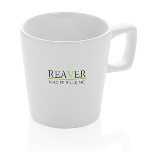 Promotional Ceramic Modern Coffee Mugs 350ml - White