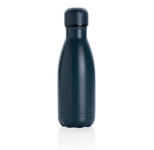 Branded Solid Colour Vacuum Stainless Steel Drinking Bottles 260ml - Blue