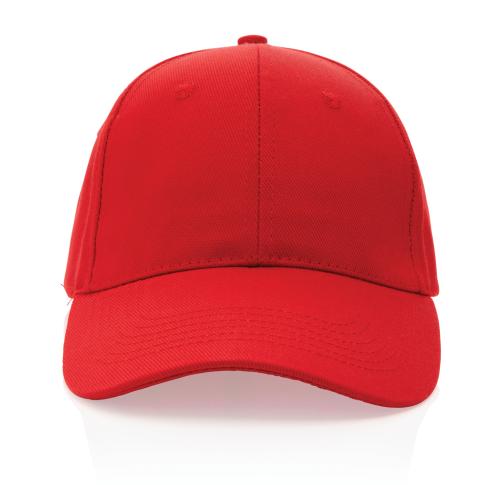 Embroidered Recycled Cotton Baseball Cap Impact 6 Panel 280gr With AWARE™ Tracer - Red