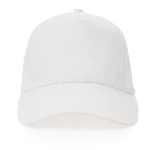 Printed Recycled Cotton Baseball Cap With AWARE™ Tracer Impact 5panel 280gr White