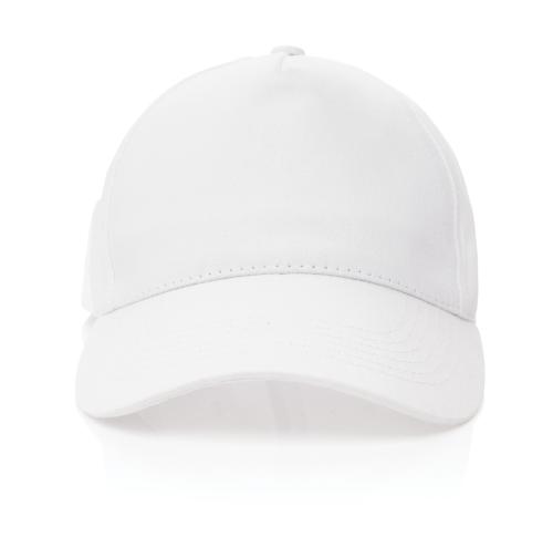 Promotional Recycled Cotton Cap With AWARE™ Tracer Impact 5 Panel 190gr  - White