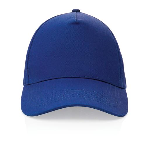 Eco Recycled Cotton Baseball Cap With AWARE™ Tracer Impact 5 Panel 190gr Blue