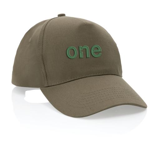 Sustainable  Recycled Cotton Baseball Cap With AWARE™ Tracer Impact 5 Panel 190gr Green
