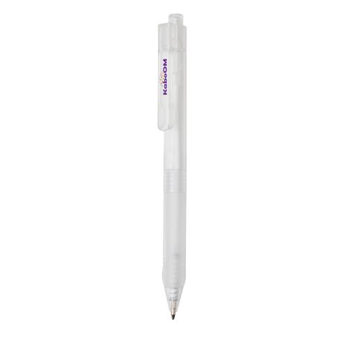 Custom Business Frosted Pen With Silicone Grip X9  White