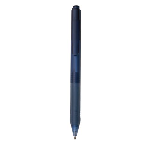 Navy Blue Promotional X9 Frosted Pen With Silicone Grip