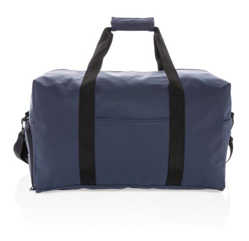 Promotional Weekend Duffle Sports Bags Smooth PU - Navy Blue