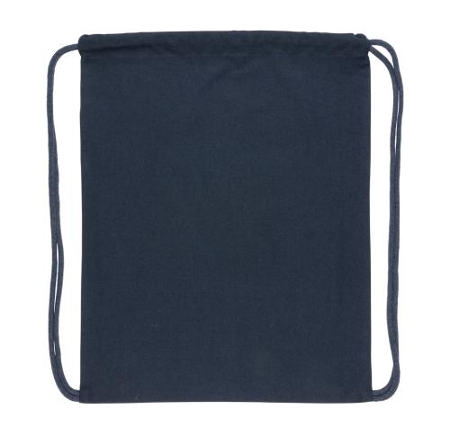 Branded Recycled Cotton Drawstring Backpack 145g Impact AWARE™ Navy Blue