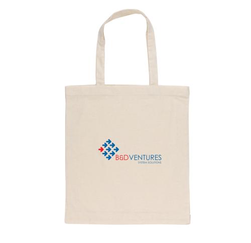Printed Recycled Cotton Tote Shopping Bags W/bottom 145g Impact AWARE™ Natural