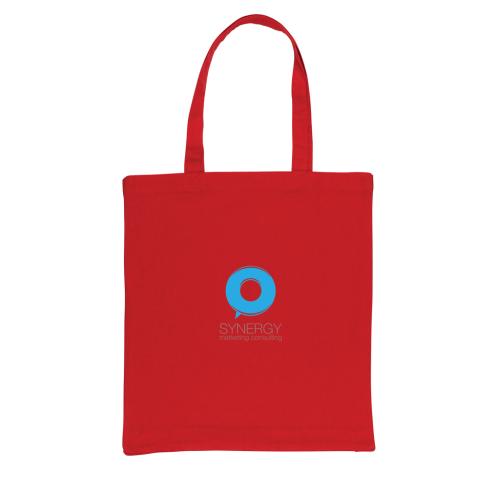 Printed Logo Recycled Cotton Tote Bags W/bottom 145g Impact AWARE™ Red