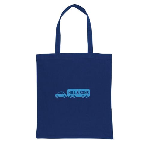 Printed Eco Recycled Cotton Tote Shopping Bags  W/bottom 145g Impact AWARE™ Blue