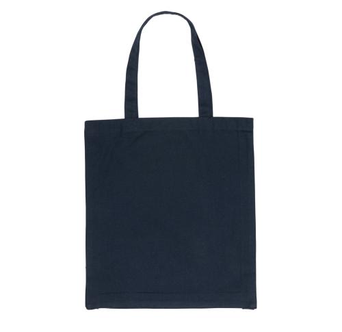 Logo Printed Recycled Cotton Tote Shopper Bags W/bottom 145g Impact AWARE™ Navy Blue