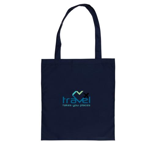 Custom Printed Eco Recycled RPET 190T Tote Bags Impact AWARE™ Navy Blue