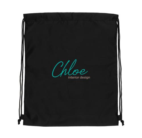 Printed Recycled Drawstring Bags Impact AWARE™ RPET 190T Black