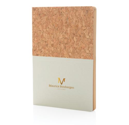 Promotional A5 Cork & Kraft Notebooks - Cream