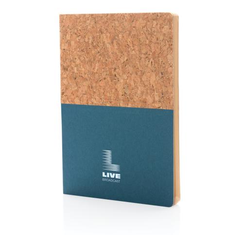 Custom Printed A5 Cork & Kraft Notebooks - Blue