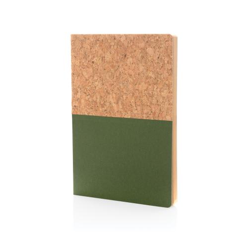Branded Eco A5 Cork & Kraft Notebook - Green