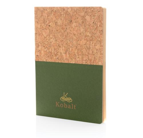 Branded Eco A5 Cork & Kraft Notebook - Green