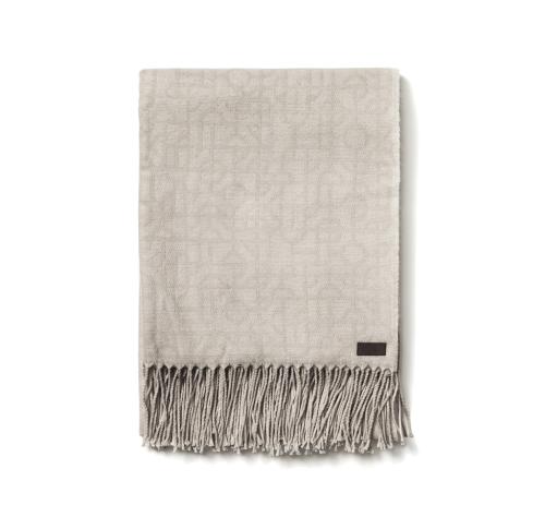 Branded Geometric Pattern VINGA Verso Blankets Off White