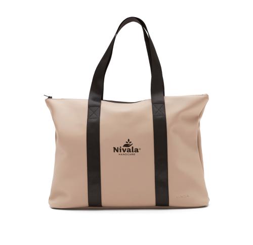 Zippered Tote Bag PU Nubuck VINGA Baltimore Beige