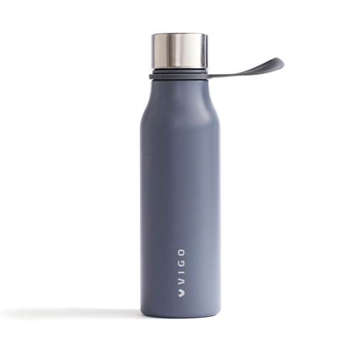 Custom Printed Stainless Steel Thermos Metal Bottle VINGA Lean Grey 450ml