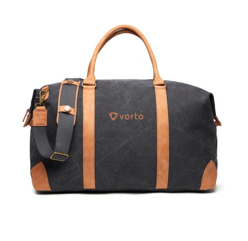 Branded Luxury Canvas Overnight Dufflebag - Black VINGA Bosler