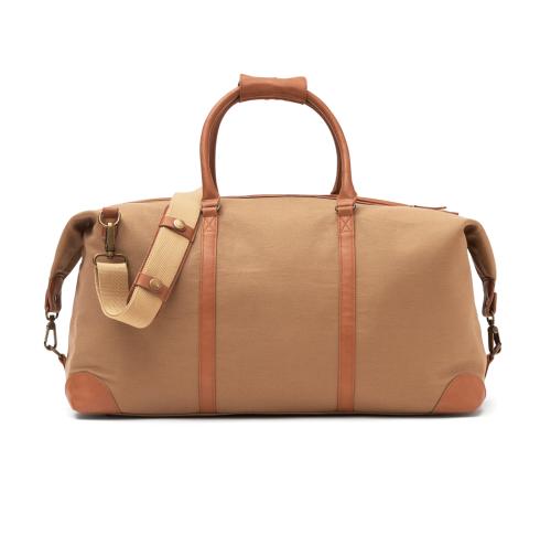 Branded Recycled Weekender Overnight Bag VINGA Brown Sloane RPET 