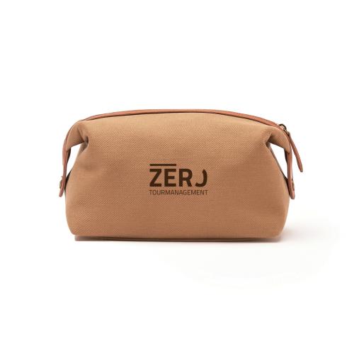 Branded Eco Deluxe Washbag - Brown Recycled VINGA Sloane RPET