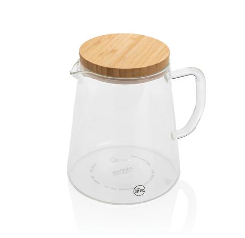 Ukiyo borosilicate glass carafe with bamboo lid 1.2L