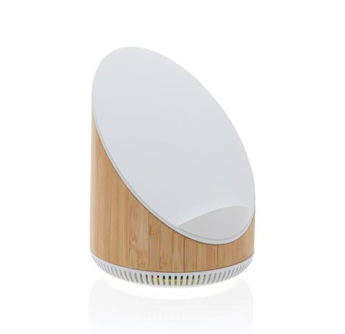 Ovate bamboo 5W speaker with 15W wireless charger