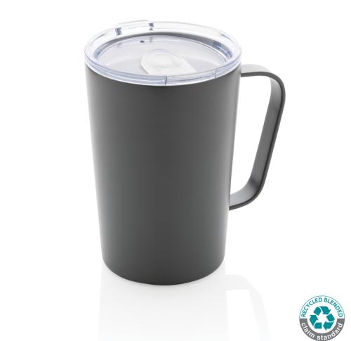 Custom Recycled Stainless Steel Modern Vacuum Coffee Mug With Lid Anthracite 420ml