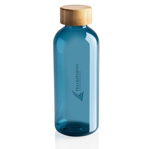 Promotional Eco Sea Bottles With Bamboo Lid  660ml - Blue GRS RPET 