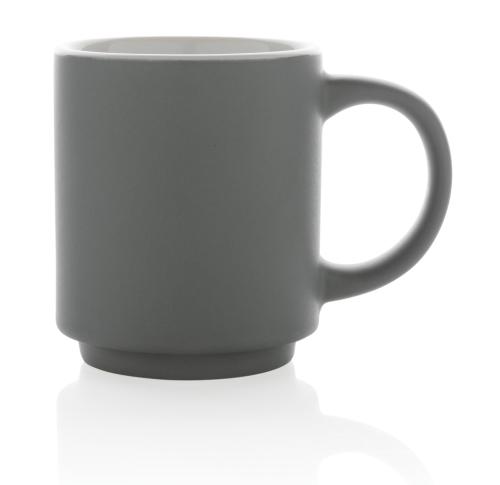 Promotional Ceramic Stackable Mugs - Grey 180ml