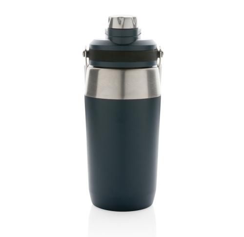 Promotional Vacuum Stainless Steel Dual Function Lid Bottles 500ml - Navy Blue