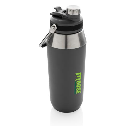 Branded Vacuum Stainless Steel Dual Function Lid Bottles 1L Anthracite
