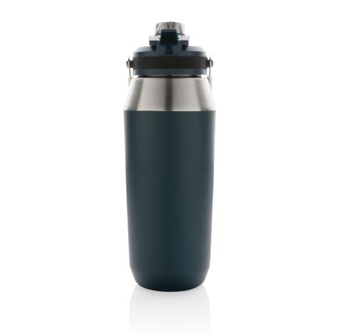 Printed Vacuum Stainless Steel Dual Function Lid Bottle 1L Navy Blue