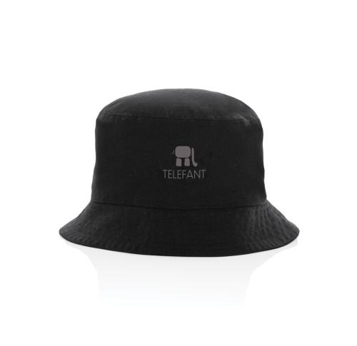 Branded 285 Gsm Recycled canvas Festival Bucket Hat Undyed Impact Aware™ - Black