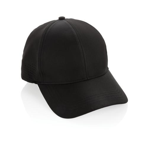 Recycled 6 Panel Sports Baseball Cap Impact AWARE™ RPET Black