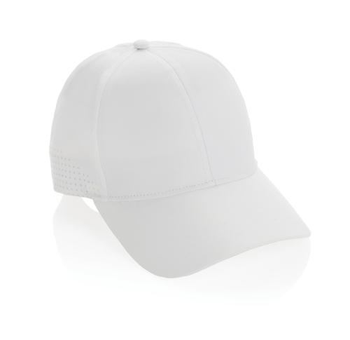 Recycled 6 Panel Sports Baseball Cap Impact AWARE™ RPET White