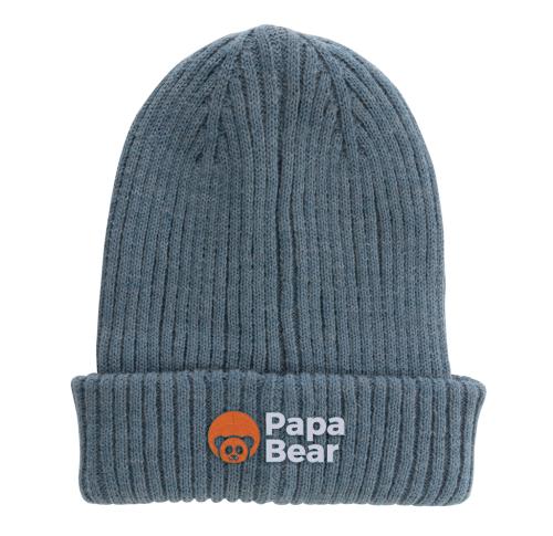 Eco Double Knitted Beanie Impact AWARE™  Polylana® Blue